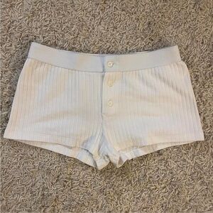 Brandy Melville White Ribbed Shorts